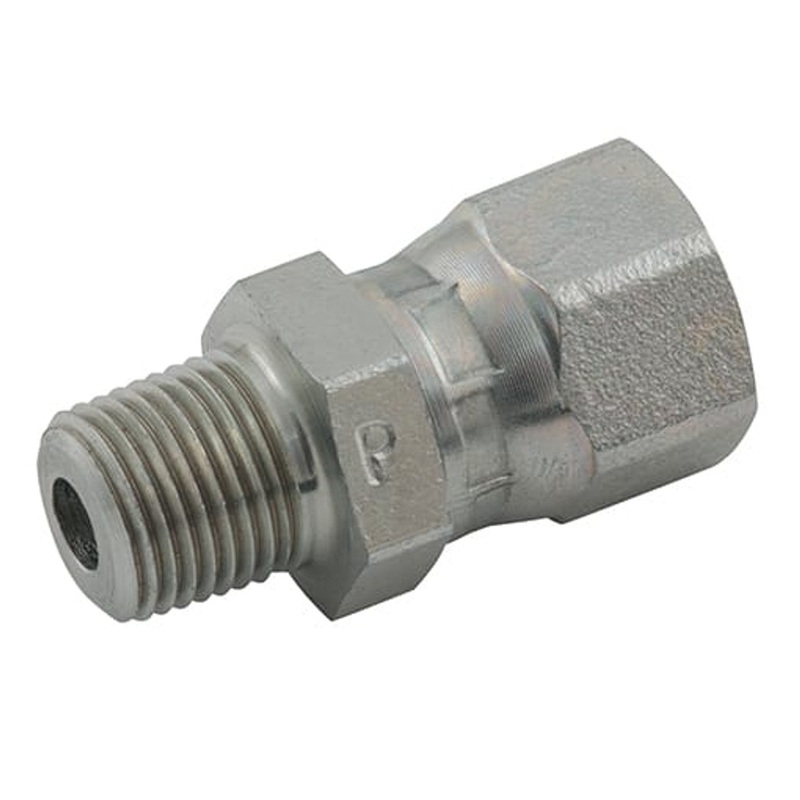 Parker 4-4 F6X-S Triple-Lok 1/4 NPT Male x 7/16 UNF Female Swivel