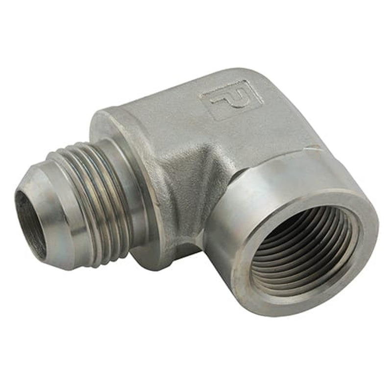 Parker 6 DTX-S Triple-Lok 9/16 JIC Male x 1/4 NPT Female Fixed 90 Compact Elbow