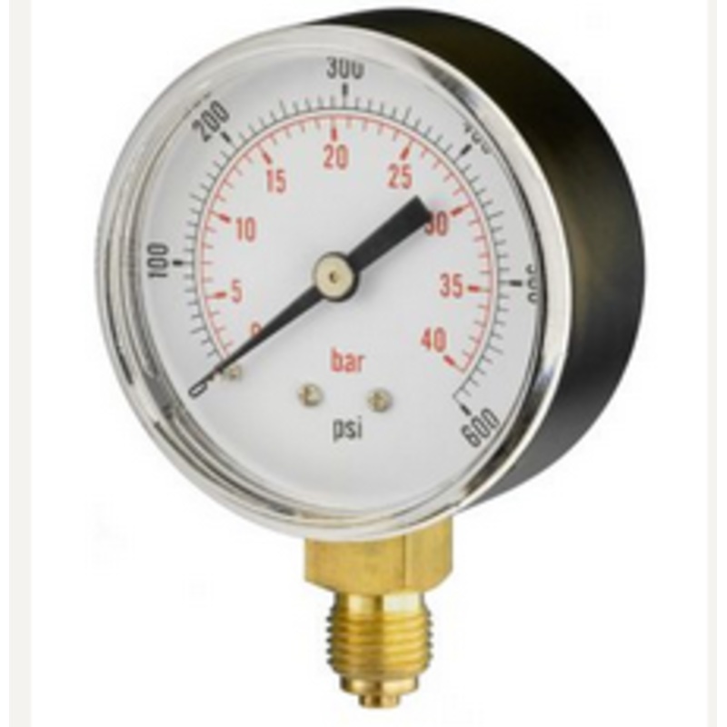 Dry Pressure Gauge, 63mm Face, 1/4 BSP Male Thread, Bottom Connection