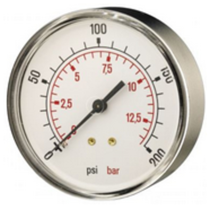 Dry Pressure Gauge, 80mm Face, 3/8 BSP Male Thread, Rear Connection