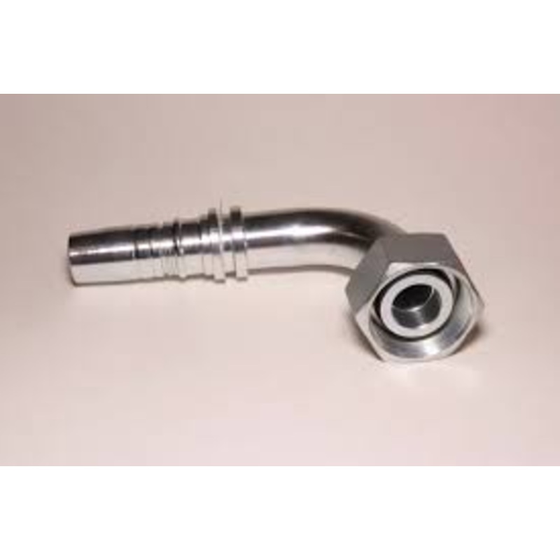 Manuli Metric Heavy Series Female Swept 90 Deg Hose Tail C/W O-Ring (Double Skive) Interlock Plus