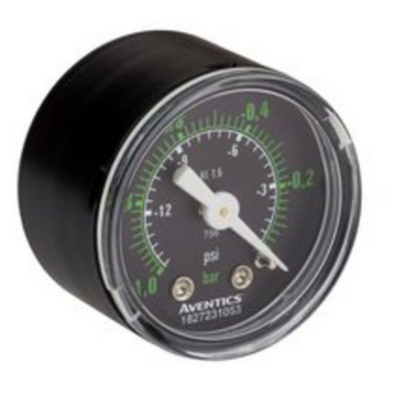 Aventics 1 827 231 010 Bosch Pressure Gauge 40mm Face, 0-16 Bar / 0-200 PSI, 1/8 BSP Back Entry
