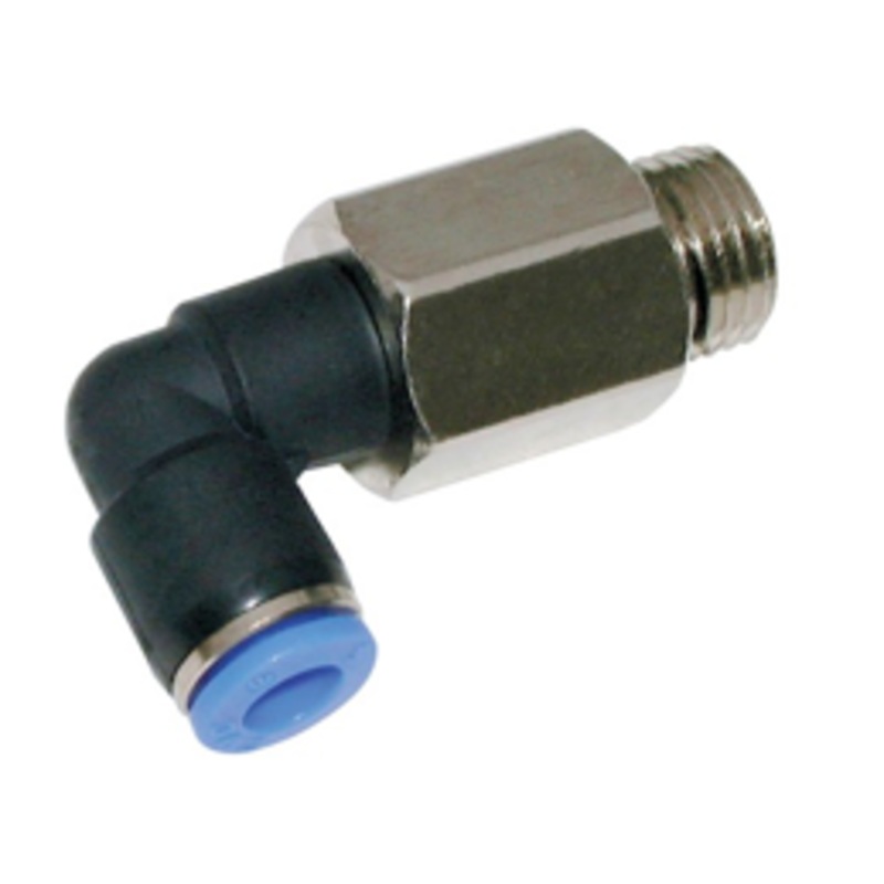 BSP Extended Male Stud Elbow x Tube Metal Pneumatic Push-In Fitting