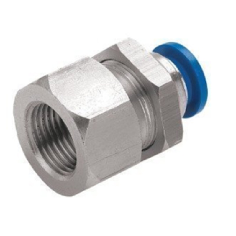 Metric Male Stud (Bulkhead) x Tube Metal Pneumatic Push-In Fitting