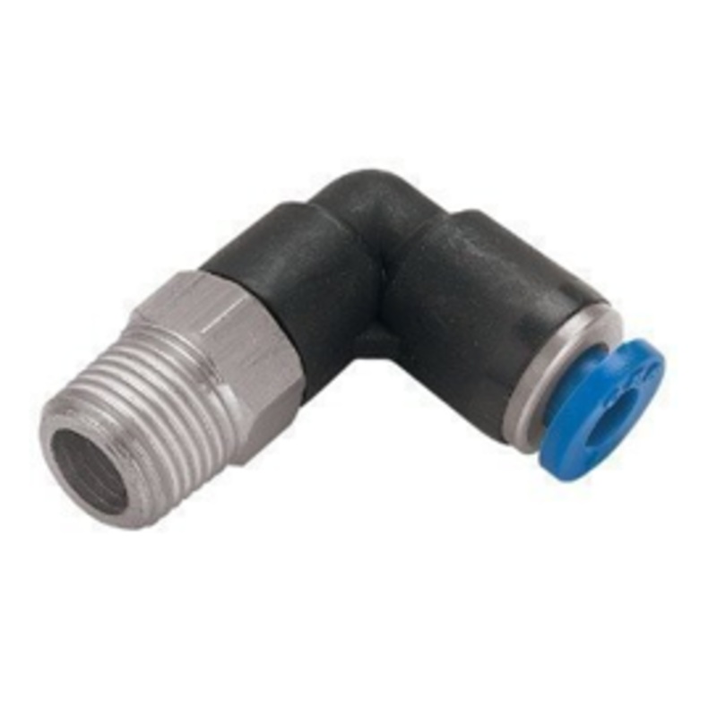 Metric Taper Male Stud Elbow x Tube Metal Pneumatic Push-In Fitting