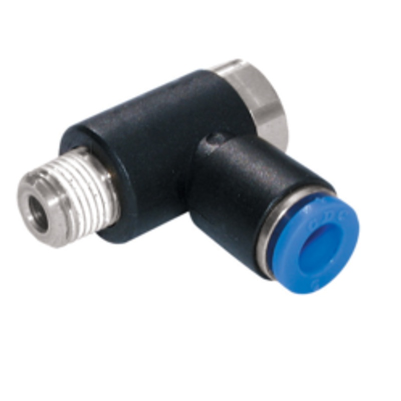 Metric Taper Male Stud Single Banjo x Tube Metal Pneumatic Push-In Fitting