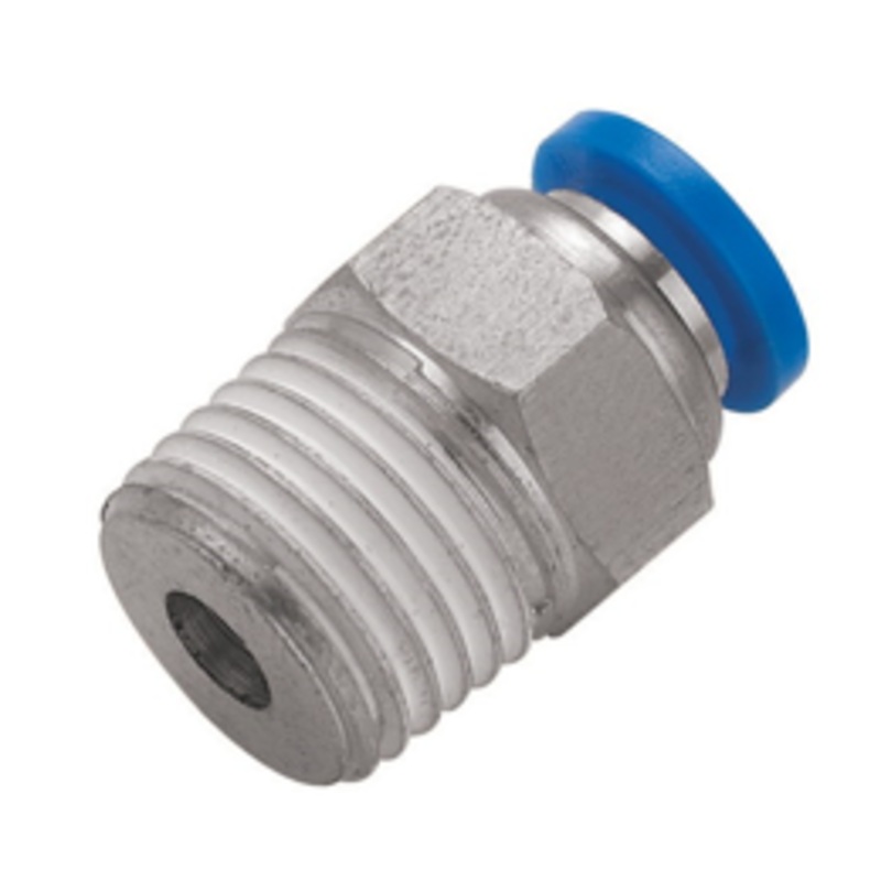 Metric Taper Male Stud x Tube Metal Pneumatic Push-In Fitting