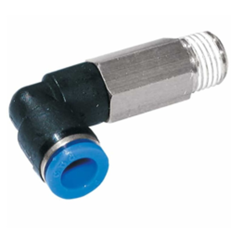 NPT Extended Male Stud Elbow x Tube Metal Pneumatic Push-In Fitting