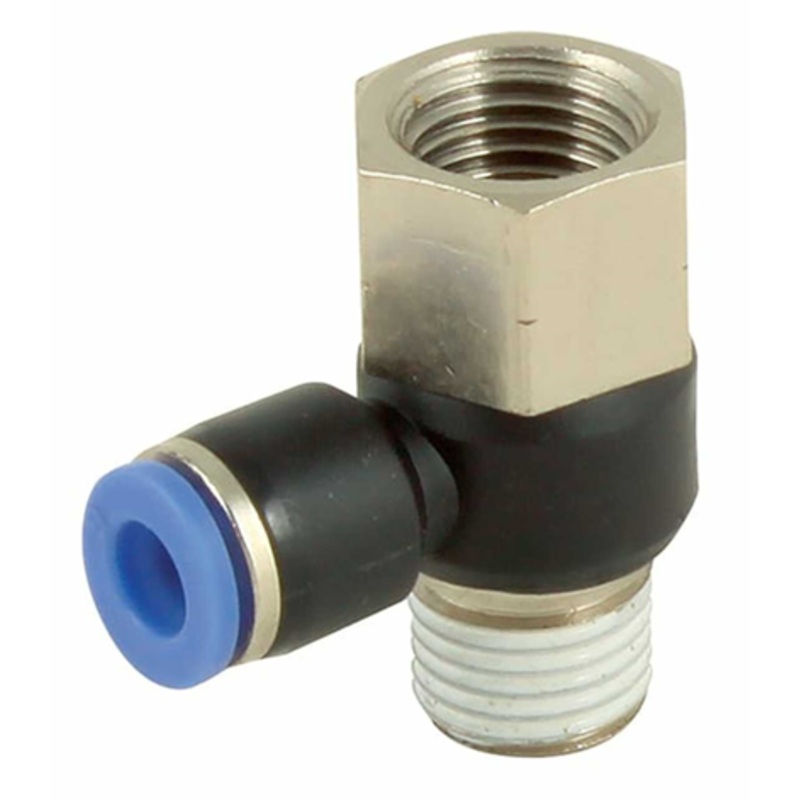 NPT Female Stud Stacking Banjo x Tube Metal Pneumatic Push-In Fitting