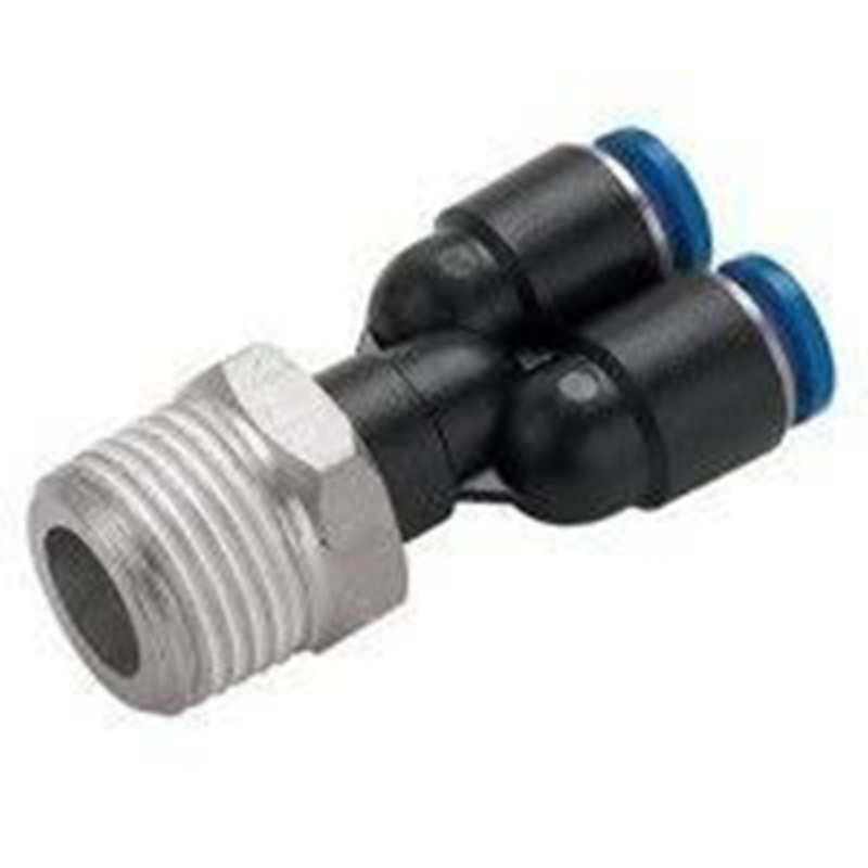 NPT Male Y Piece Stud x Tube Metal Pneumatic Push-In Fitting