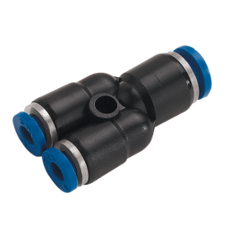 Unequal Y Piece Tube x Tube Connector Metal Pneumatic Push-In Fitting