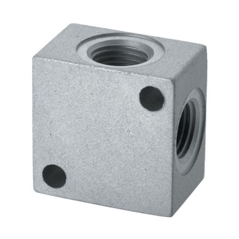 Camozzi 3033-3/8 – 3/8 BSP 4-Way Aluminium Distribution Block Manifold