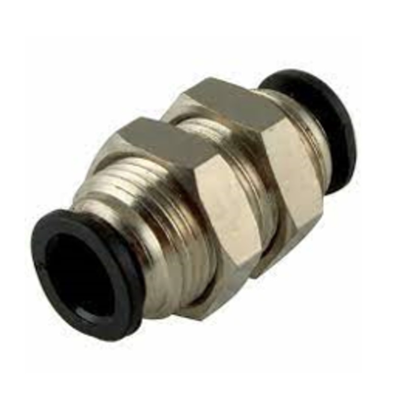 Equal Bulkhead With Metric Nut Tube x Tube Connector Micro Metal Pneumatic Push-In Fitting
