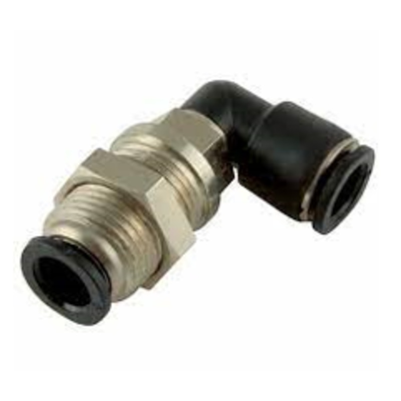 Equal Male Elbow Bulkhead Tube x Tube Micro Metal Imperial Pneumatic Push-In Fitting