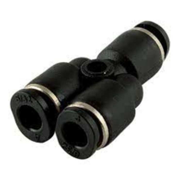 Equal Y Piece Tube x Tube Connector Micro Metal Pneumatic Push-In Fitting