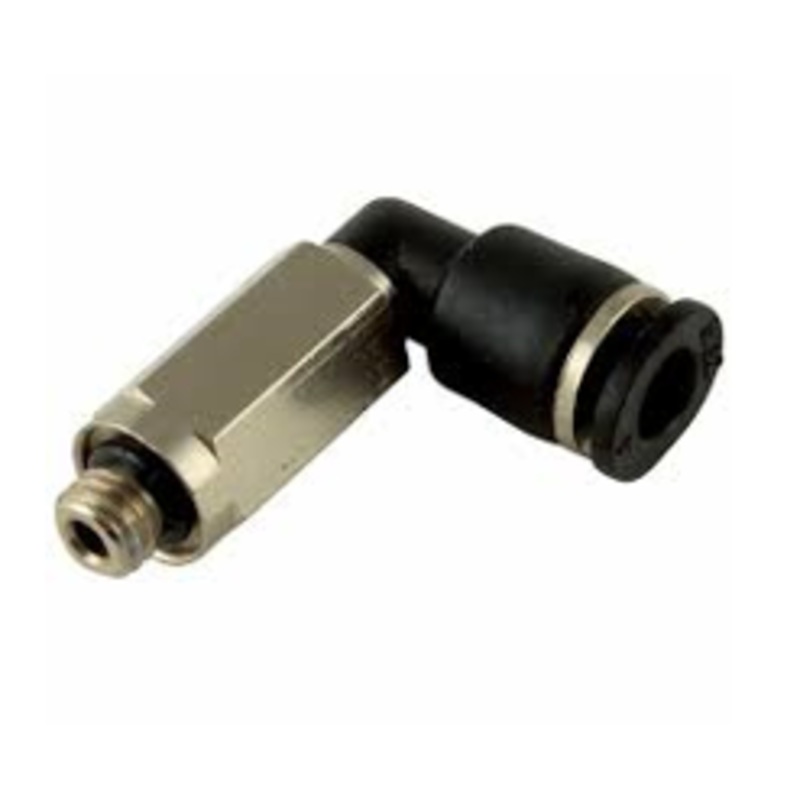 Metric Extended Male 90 Degree Elbow x Tube Micro Metal Pneumatic Push-In Fitting