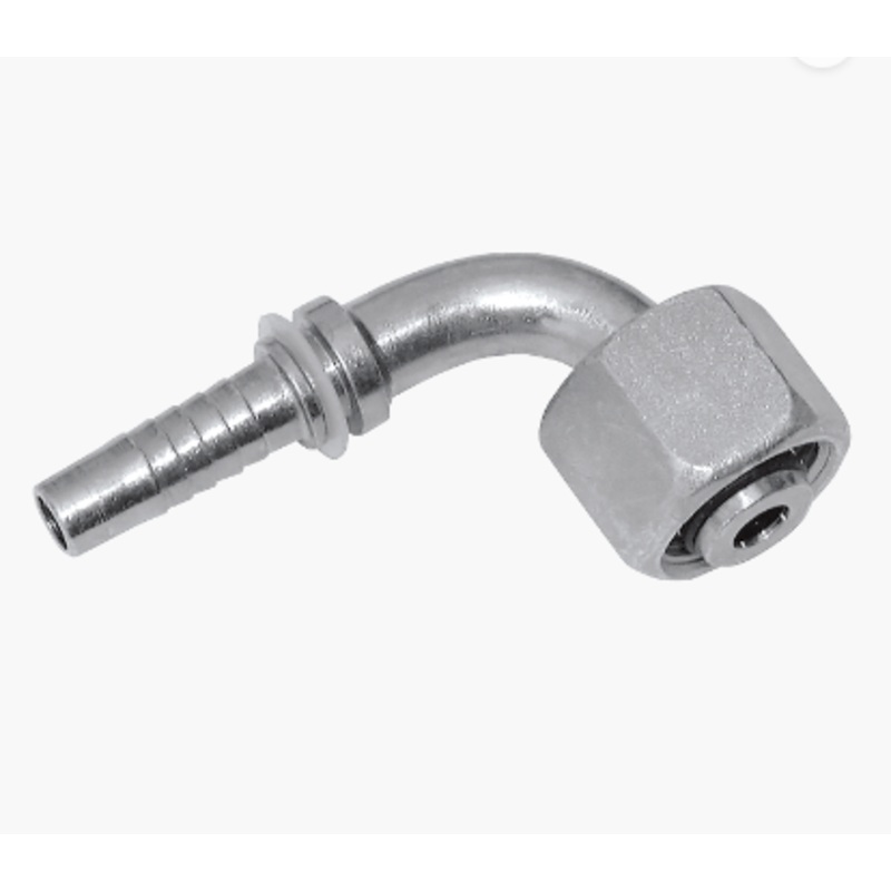 Metric Heavy Female Swept 90 Deg Hydraulic Hose Inserts C/W O-Ring