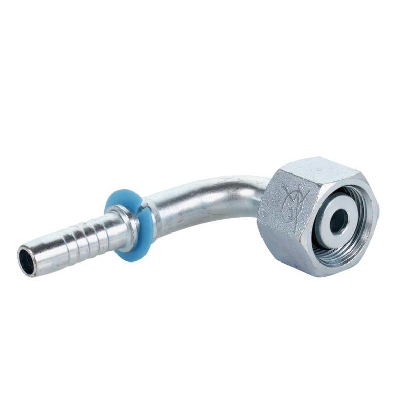 Metric Light Female Swept 90 Deg Hydraulic Hose Inserts C/W O-Ring