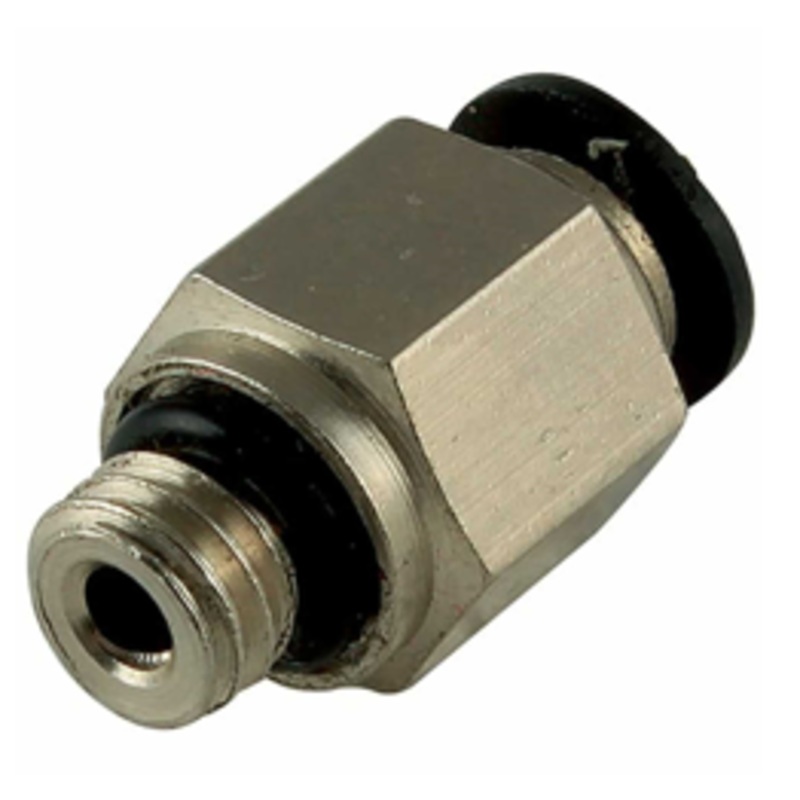 Metric Male Hex Stud x Tube Micro Metal Pneumatic Push-In Fitting