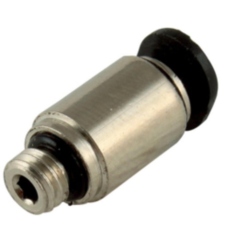 Metric Male Round Body Stud x Tube Micro Metal Pneumatic Push-In Fitting