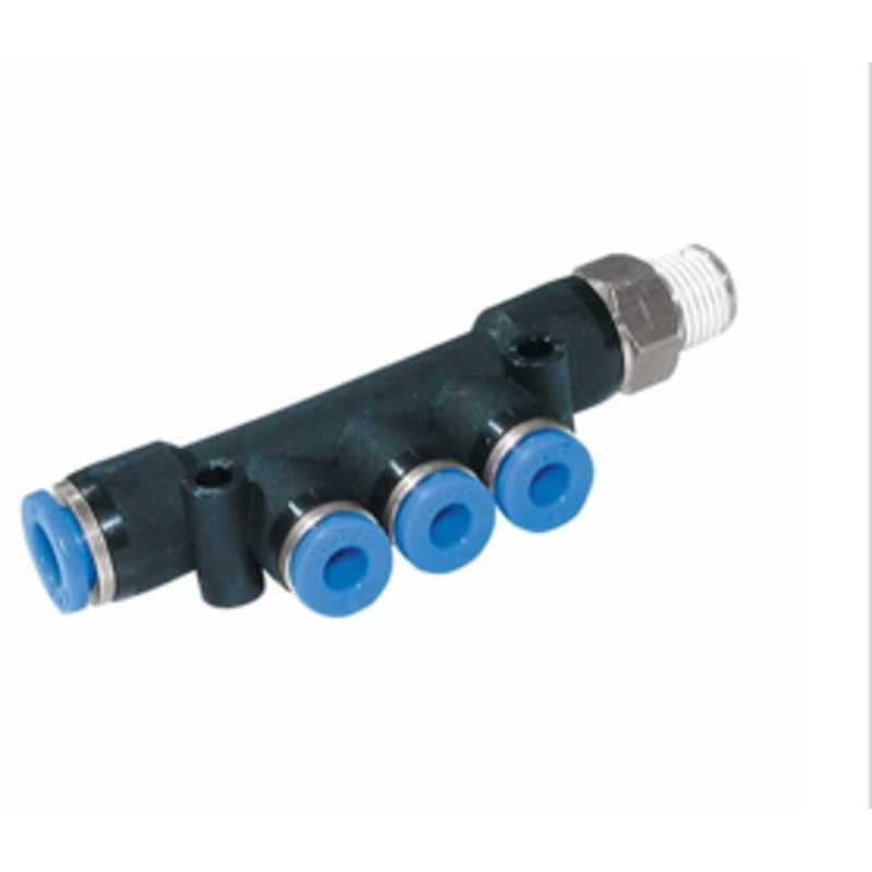 NPT Reducing Manifold x Tube Connector Metal Pneumatic Push-In Fitting