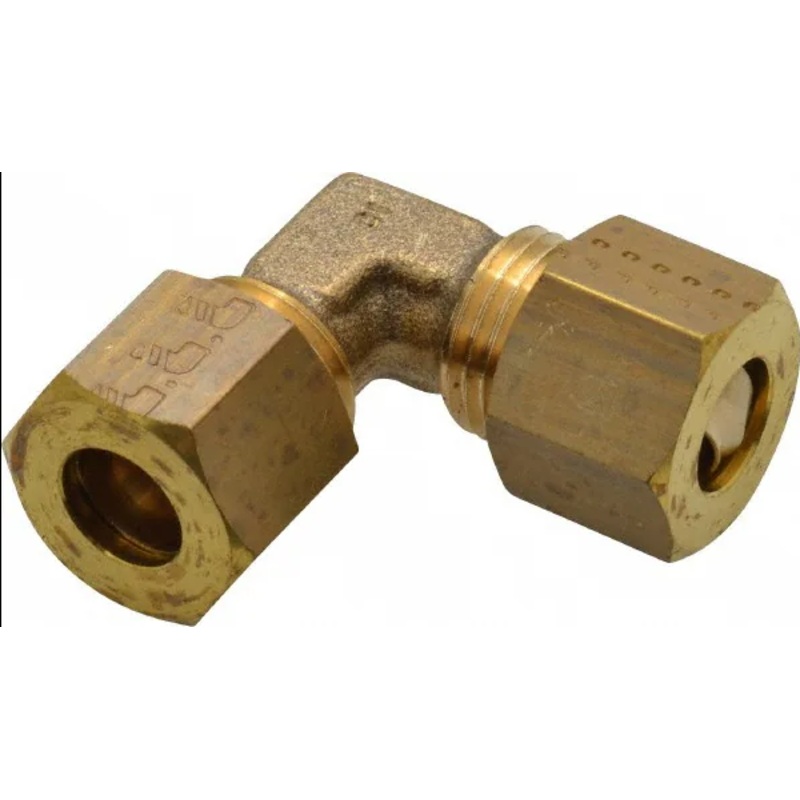 Parker Legris 0102 06 00 – Brass Pipe Compression Fitting 90 Equal Elbow Female to Female 6mm OD