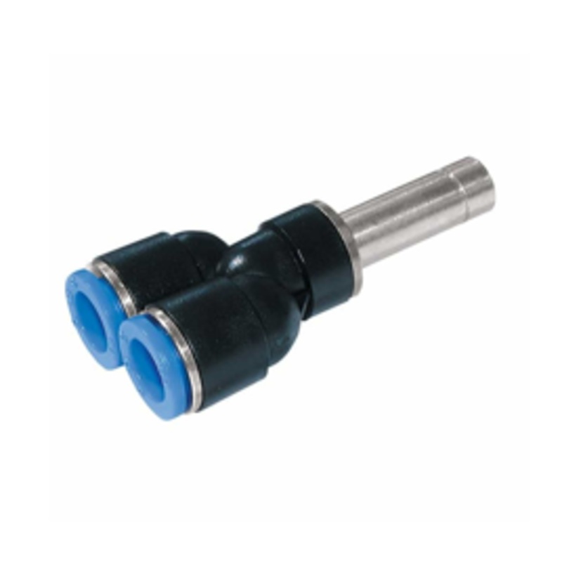 Reducing Y Piece Stem x Tube Connector Metal Pneumatic Push-In Fitting