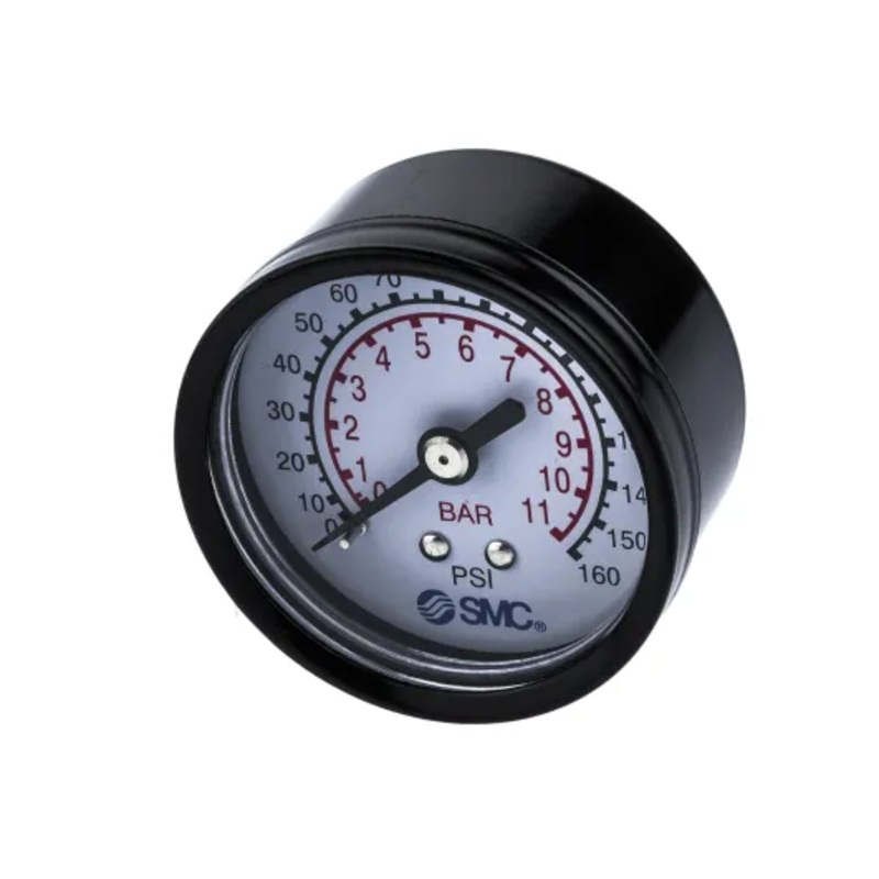 SMC 5K4-10 Air Pressure Gauge 0-10 Bar 1/4 BSPT Back Connection 50mm Face