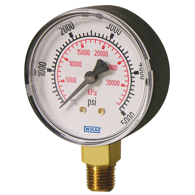 Wika 9040412 – 1/4 BSP Bottom Entry Pressure Gauge 0-25 Bar / 0-360 PSI 111.10.063