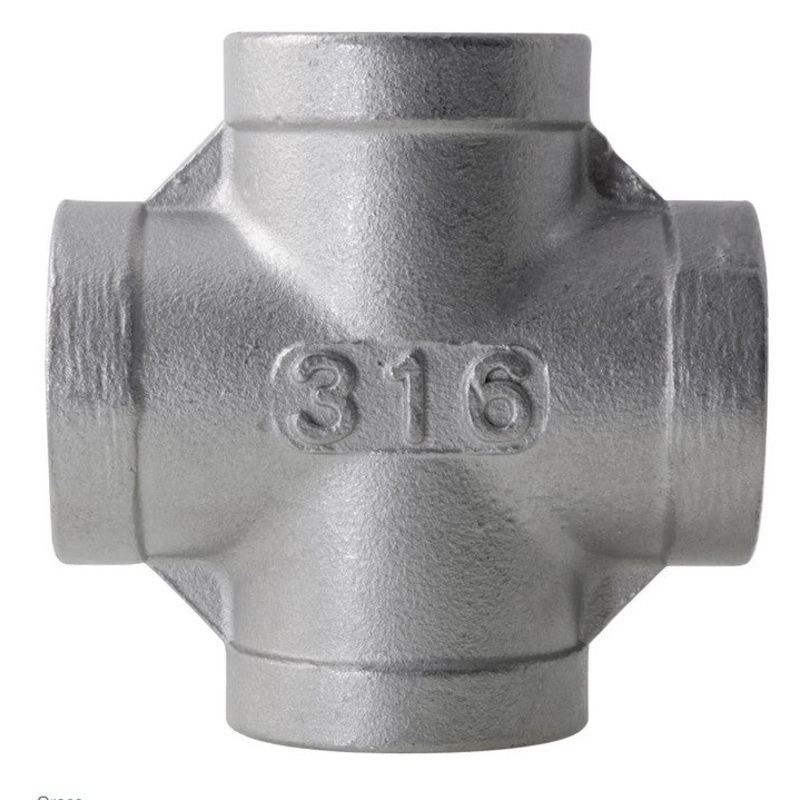 BSP Female Equal Cross 150LB Fitting In 316 Stainless Steel Pipe Fitting