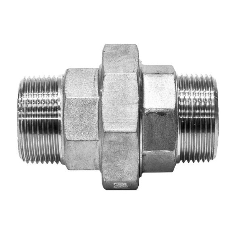 BSPT Male x BSPT Male Cone Seat Union 150LB 316 Stainless Steel Pipe Fitting