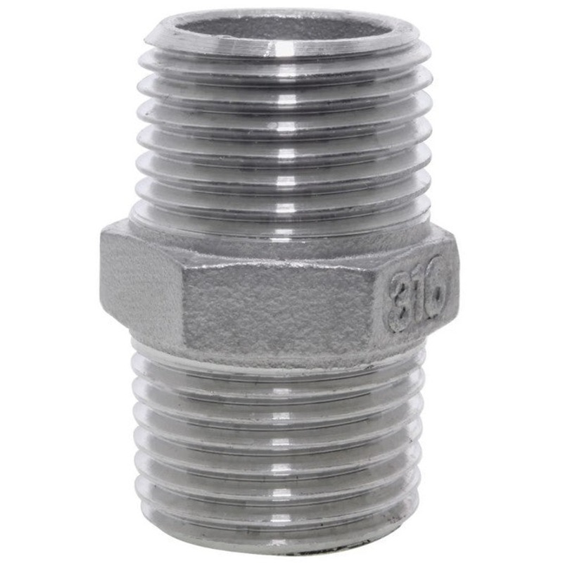 NPT Male Hexagonal Nipple 150LB 316 Stainless Steel Pipe Fitting