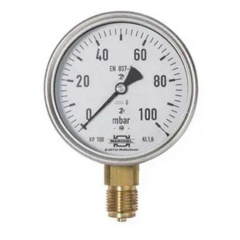 Heinz Marchel KP100-100-G1/2B – XP126902 Analog Pressure Gauge  0-100 Bar KP 100 Series 1/2 BSP 100mm Face