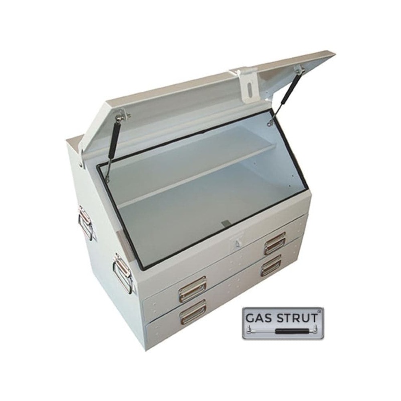Grip 29284 702mm x 404mm x 585mm 2 Drawer White Steel Upright Ute Tool Box