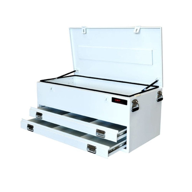 Grip 29295 1200mm x 600mm x 520mm 2 Drawer White Tradesman Steel Ute Tool Box