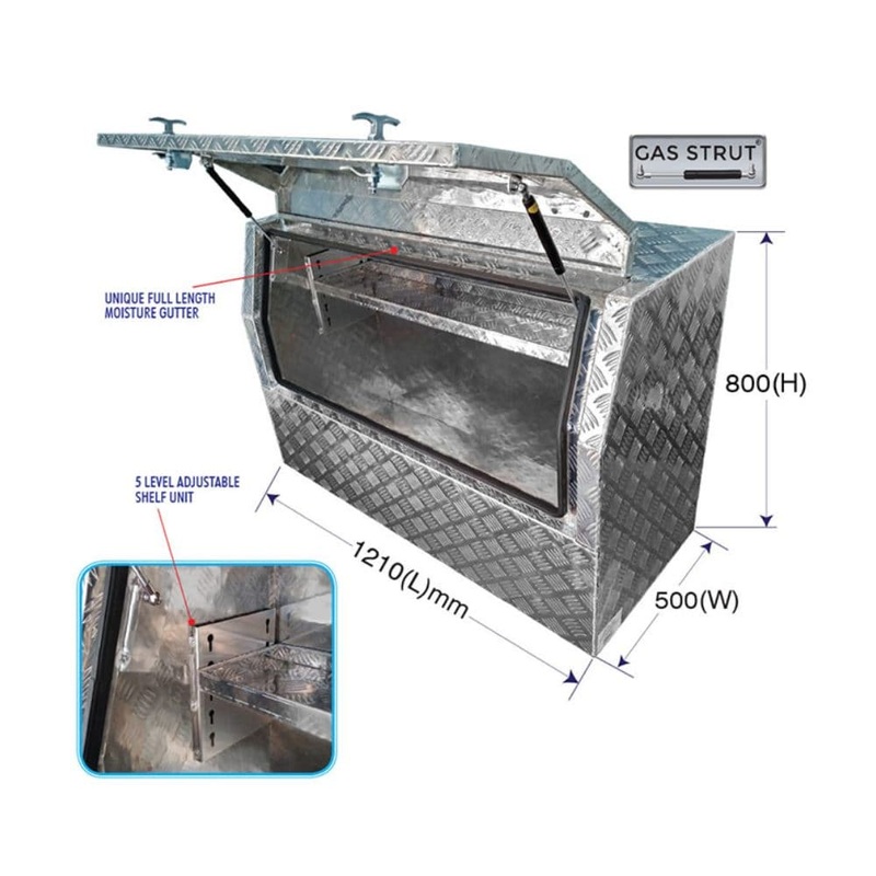 Grip 29321 1210mm x 500mm x 800mm Angled Aluminium Site Tool Box