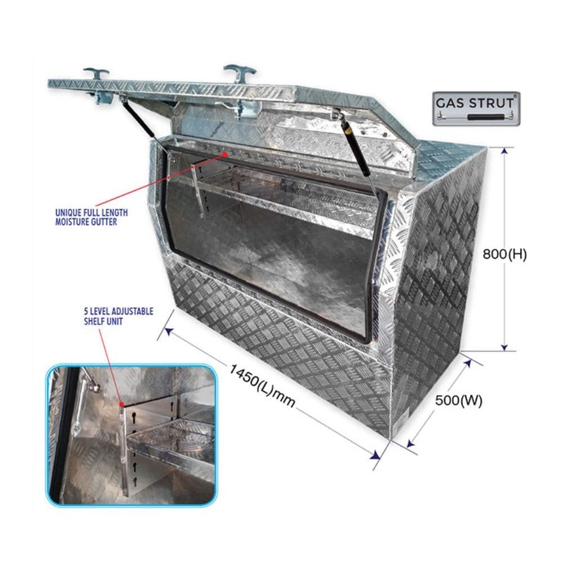 Grip 29322 1450mm x 500mm x 800mm Angled Aluminium Site Tool Box