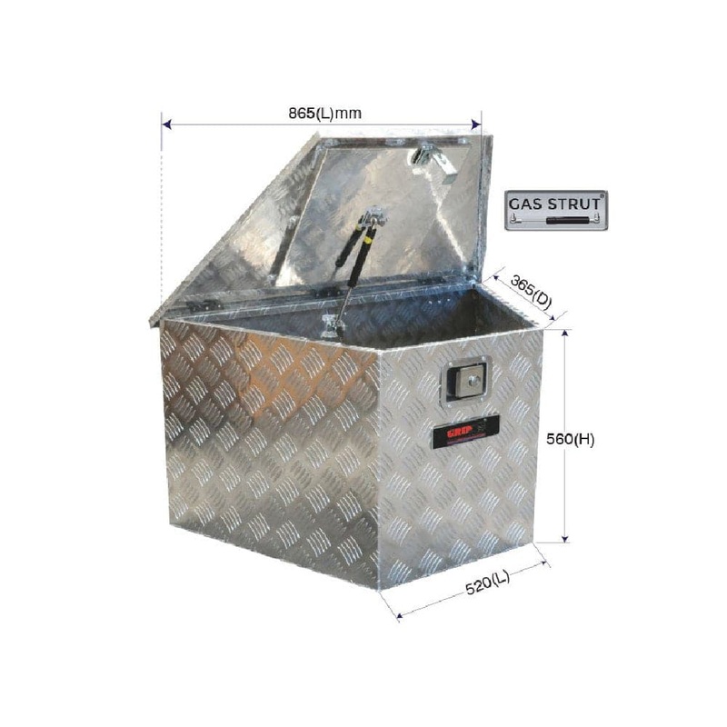 Grip 29364 885mm x 385mm x 580mm A Frame Caravan & Trailer Aluminium Tool Box