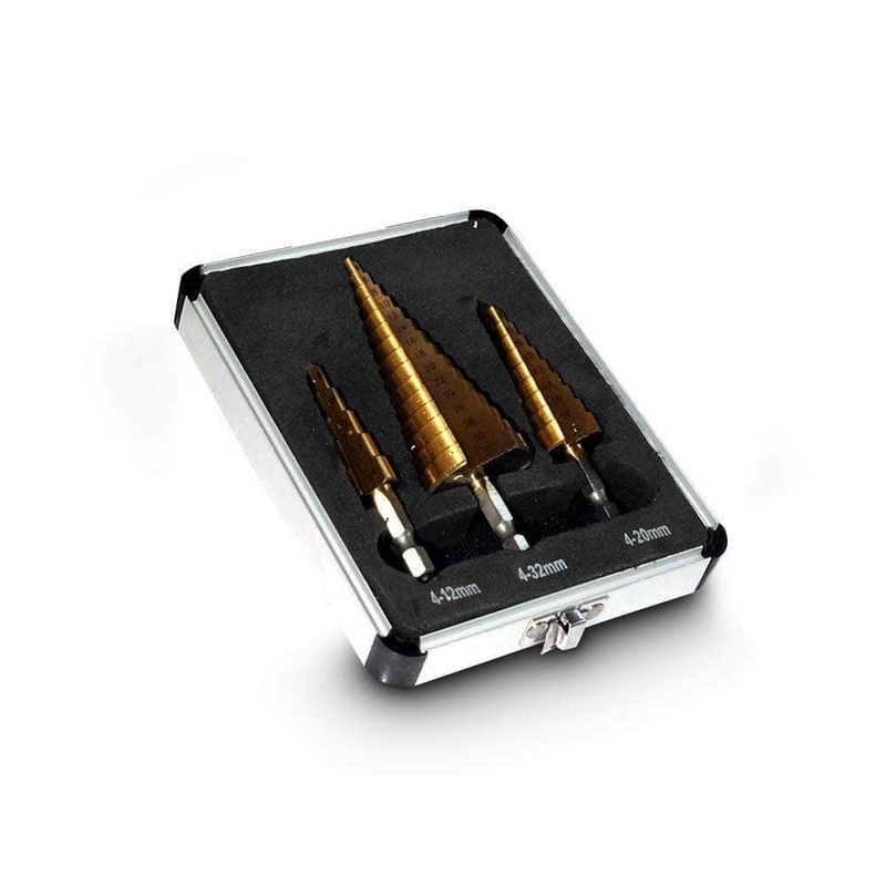 Grip 35324 3 Piece HSS Straight Flute Step Drill Bit Set