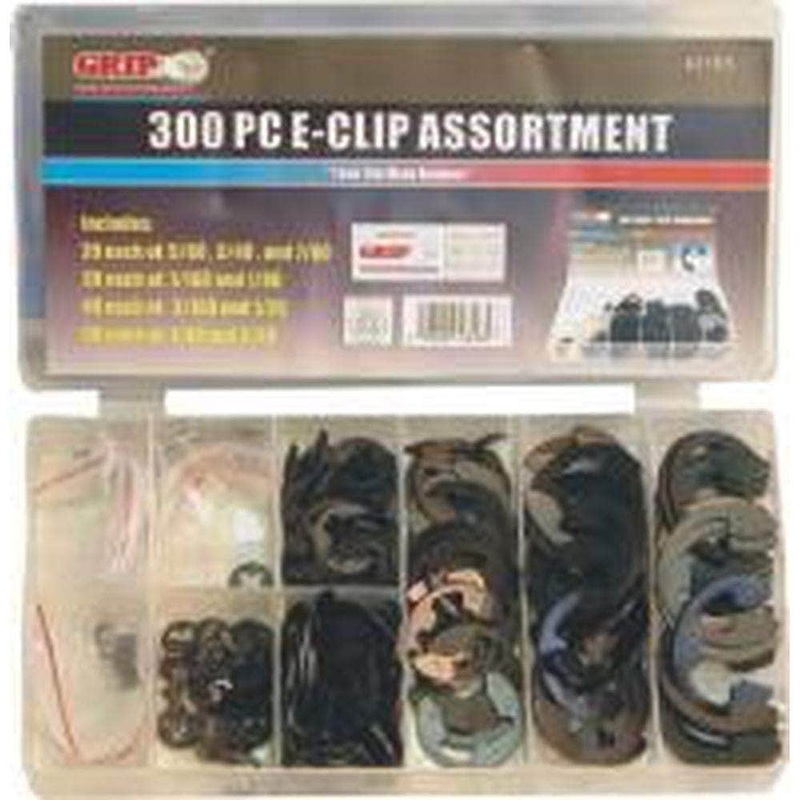 Grip 43165 300 Piece SAE Steel E-Clip Assortment Set