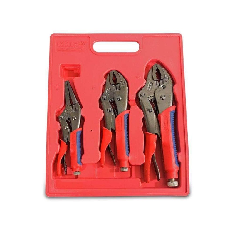 Grip 56020 3 Piece Cushion Grip Steel Locking Plier Set