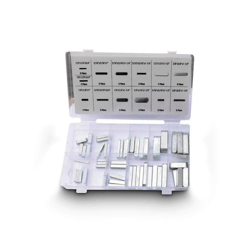 Pittsburgh P43167 60 Piece SAE Carbon Steel Key Stock Assortment Set