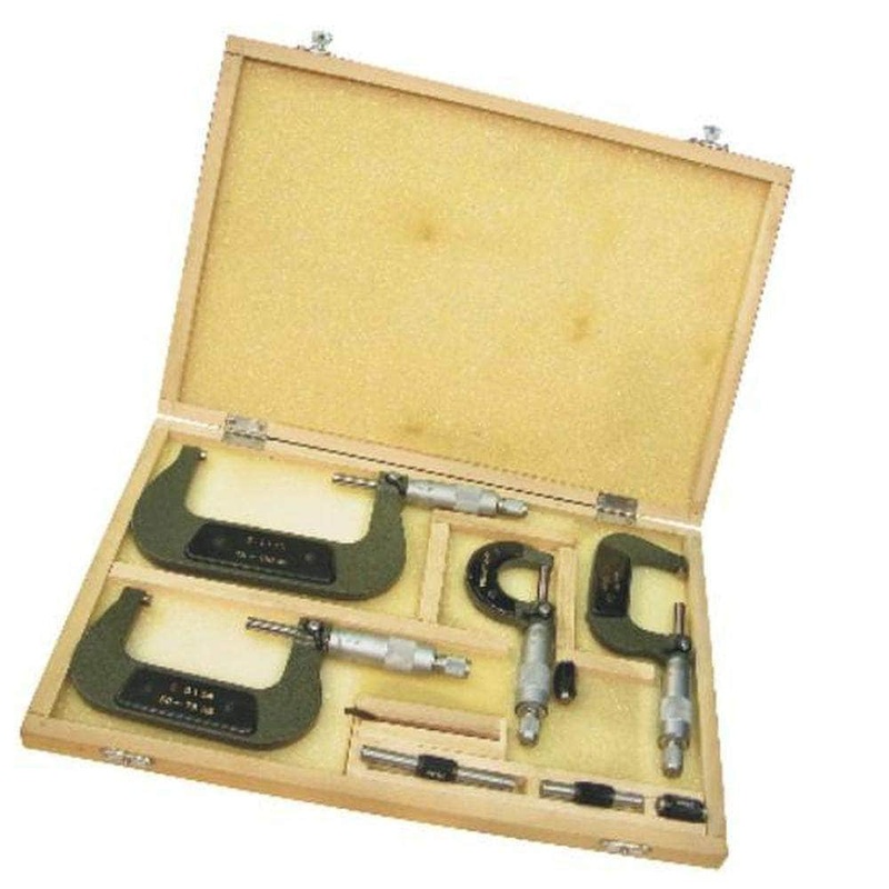 Grip 59085 4 Piece 0-100mm Metric External Screw Gauge Micrometer Set