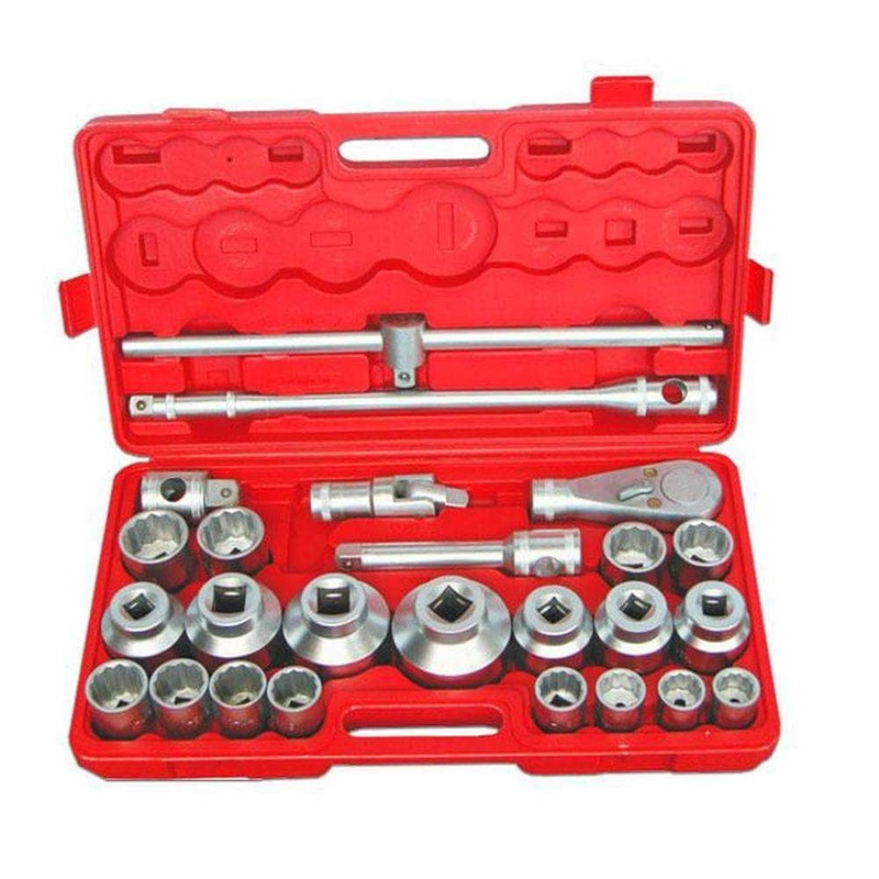 Grip 74050 26 Piece Metric 3/4 & 1 Square Drive 21-65mm 12 Point Socket Set