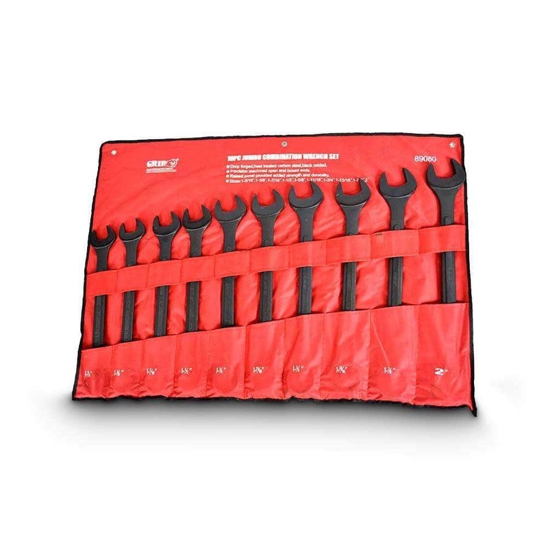 Grip 89080 10 Piece SAE Heavy Duty Jumbo Combination Spanner Set