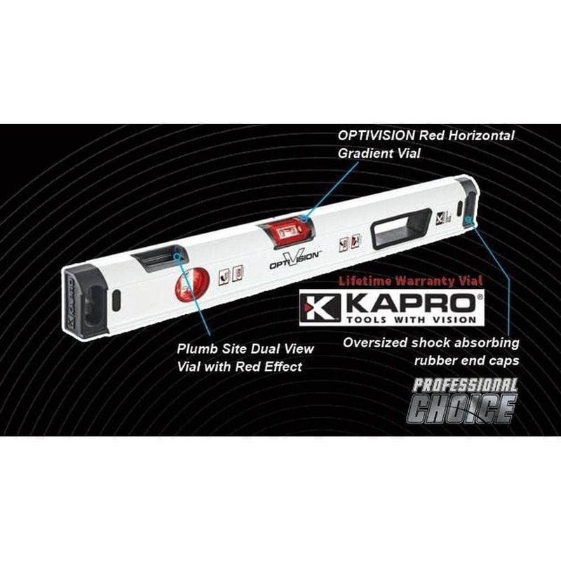 Kapro 905-41P120 1200mm (120cm) 3 Vial OPTIVISION Red Condor Professional Box Level