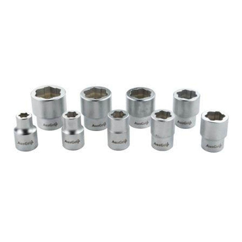 AuzGrip A53070 9 Piece SAE 3/8 Square Drive Bolt Extractor Socket Set
