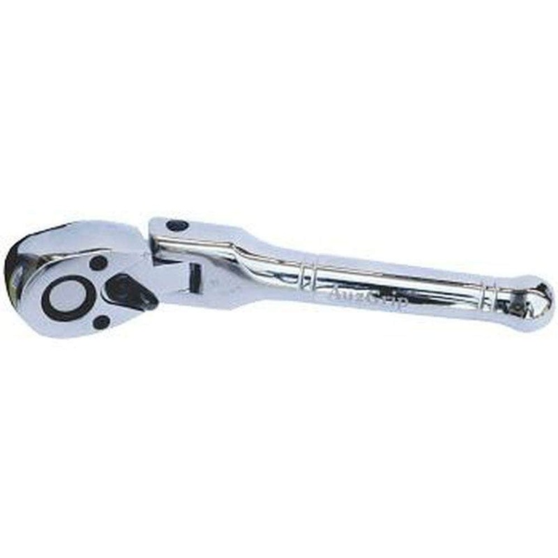 AuzGrip A70308 72 Teeth 1/4 Square Drive Flex Head Stubby Ratchet