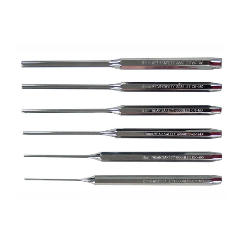AuzGrip A71400 6 Piece 200mm Long Pin Punch Set