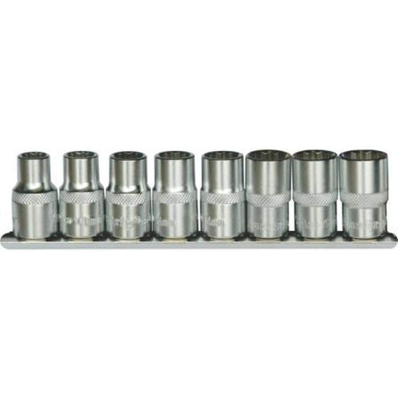 AuzGrip A75401 8 Piece SAE 12 Point 3/8 Square Drive Deep Socket Set